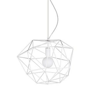 Duża lampa z drutu Diamond biała 50cm